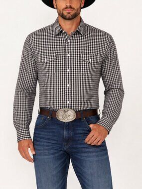 🤠 Wrangler Plaid Button-Up Shirt – Men’s Medium (Like New!)